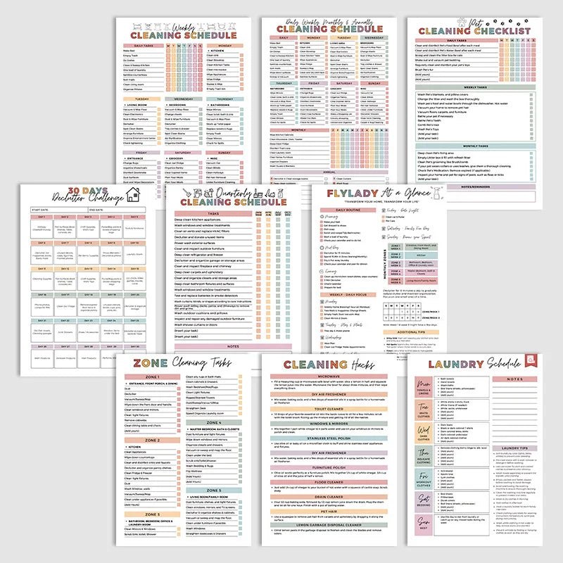 New ADHD Cleaning Family Daily Planner Cute Notebook