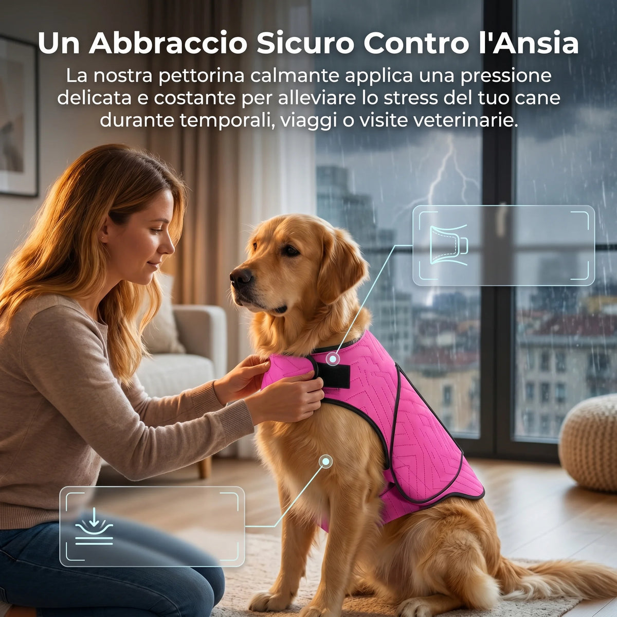 Dog Anxiety Vest Thunder Jacket Soft Breathable Calming Coat