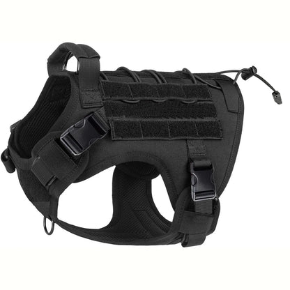 Dog Harness,Tactical Dog Harness with Handle,No-Pull Service Dog Vest with Hook & Loop Panels,Adjustable Dog Vest Harness for Wa