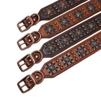 Spiked Dog Collar Genuine Leather