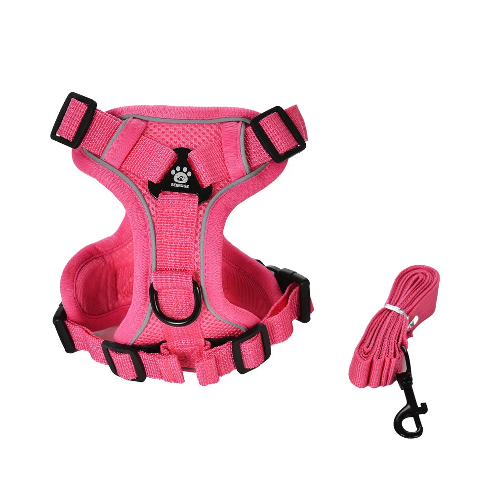 Dog Harness Adjustable Puppy Leash Reflective