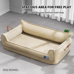 Orthopedic Leather Dog Bed Sofa – Detachable Rectangle Pet Bed