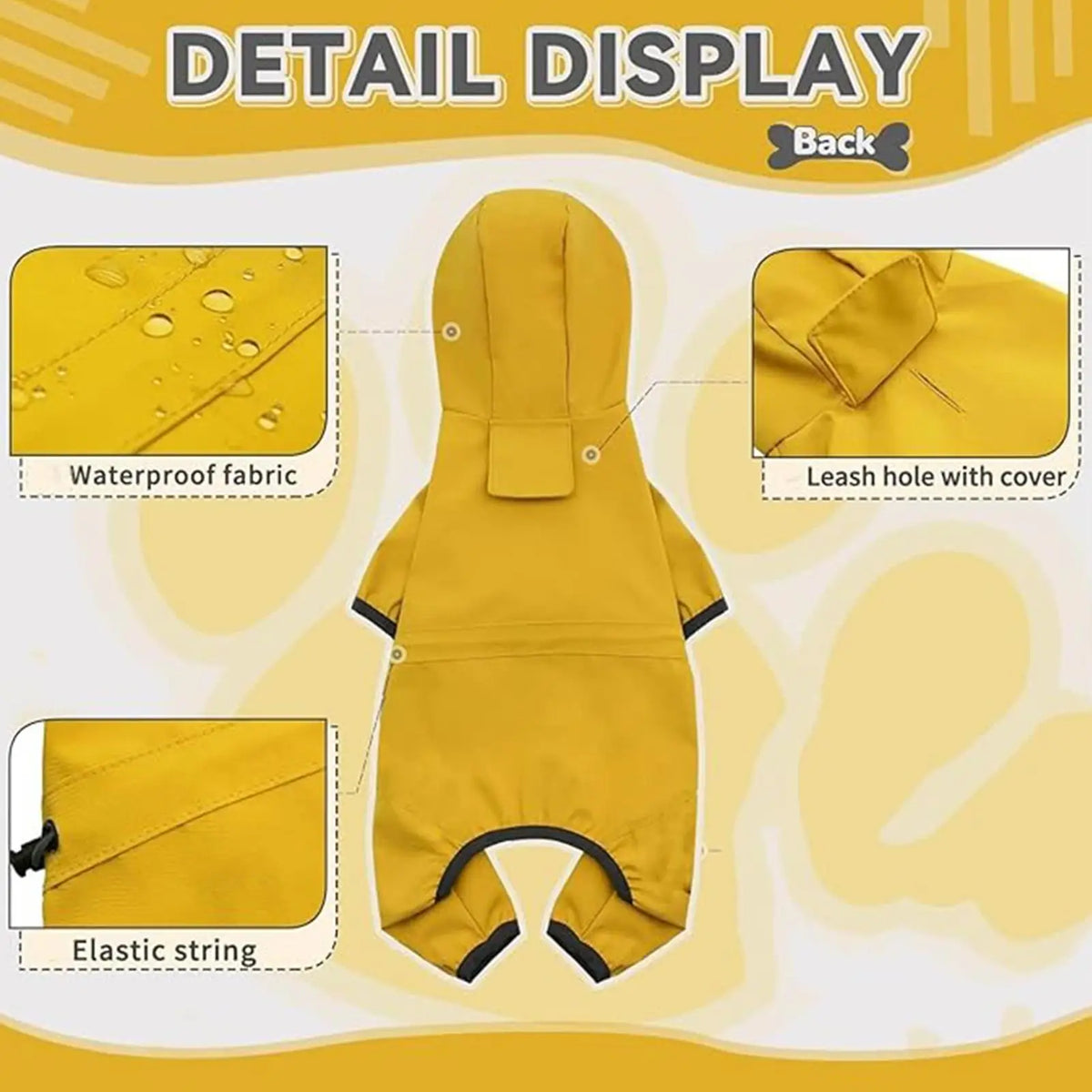 Golden Storm™ Waterproof Dog Raincoat with Adjustable Hood