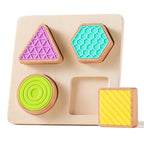 Baby Wooden Montessori Toy 0-12 Months Baby Sensory TouchToy Newborn Shape Recognition Game Educational Preschool Toys Baby Gift