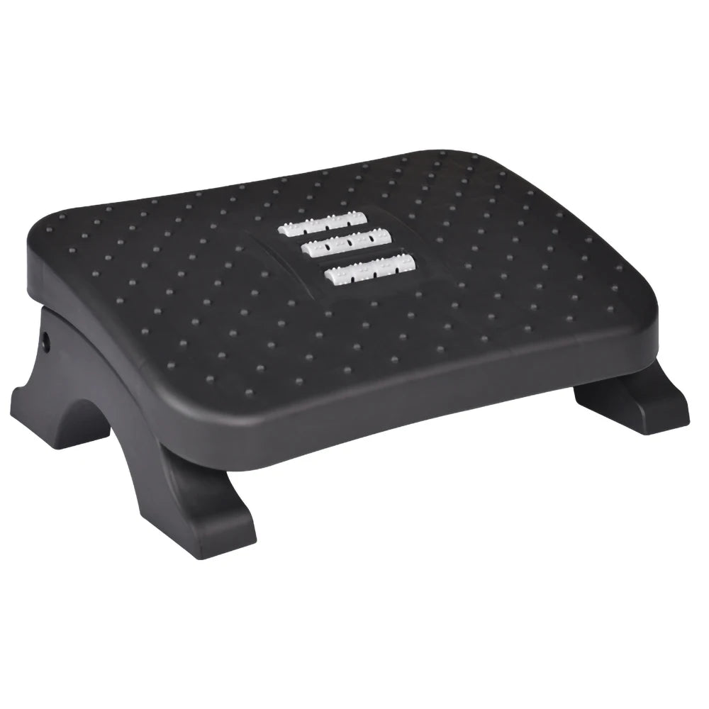 Ergonomic Under Desk Footrest Massage Rollers Leg Rest