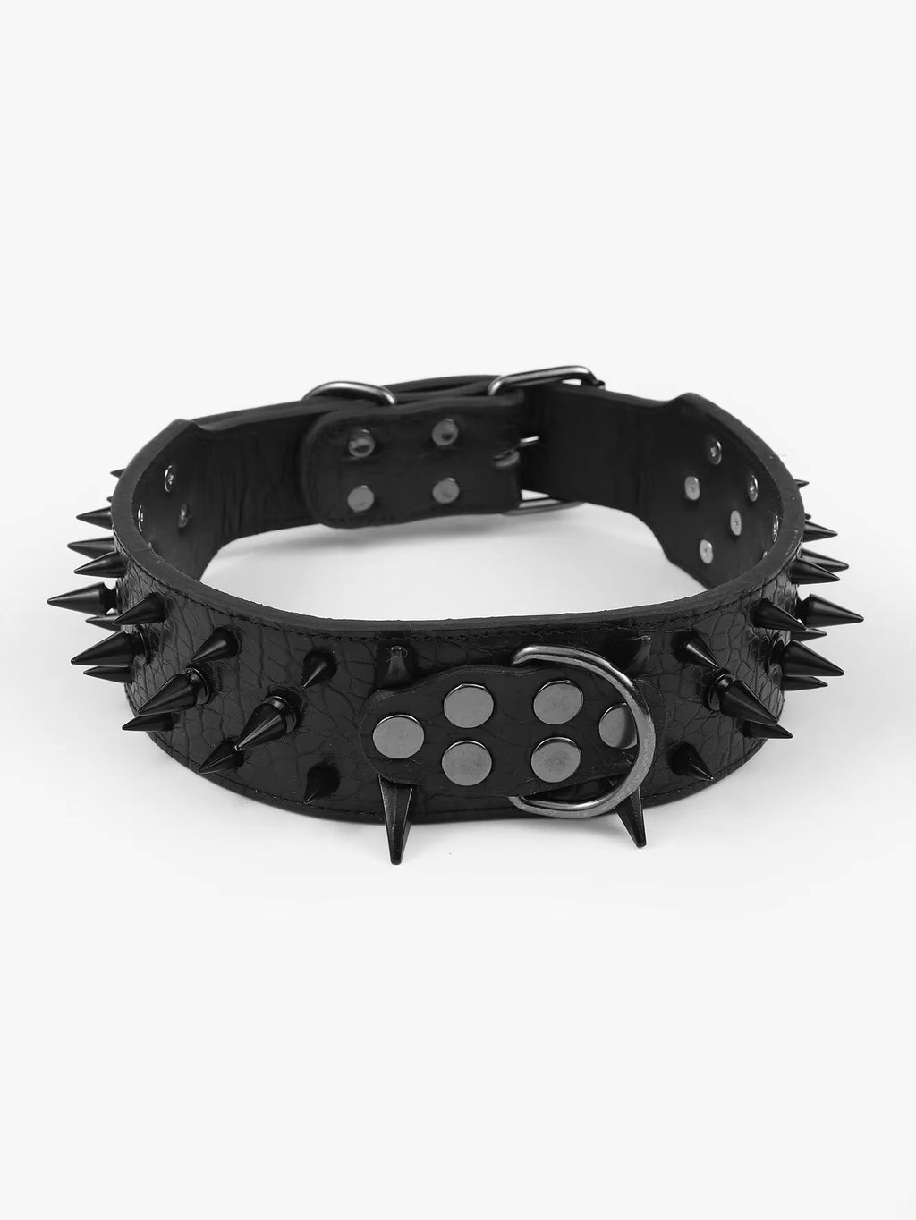 TitanStrike™ Gold Croc-Embossed Spiked Dog Collar | Pure Leather
