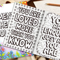 Mental Health Coloring Book for Adults, Beautiful Floral Stress Relief Coloring Pages, Inspirational Relaxing Art Therapy Book