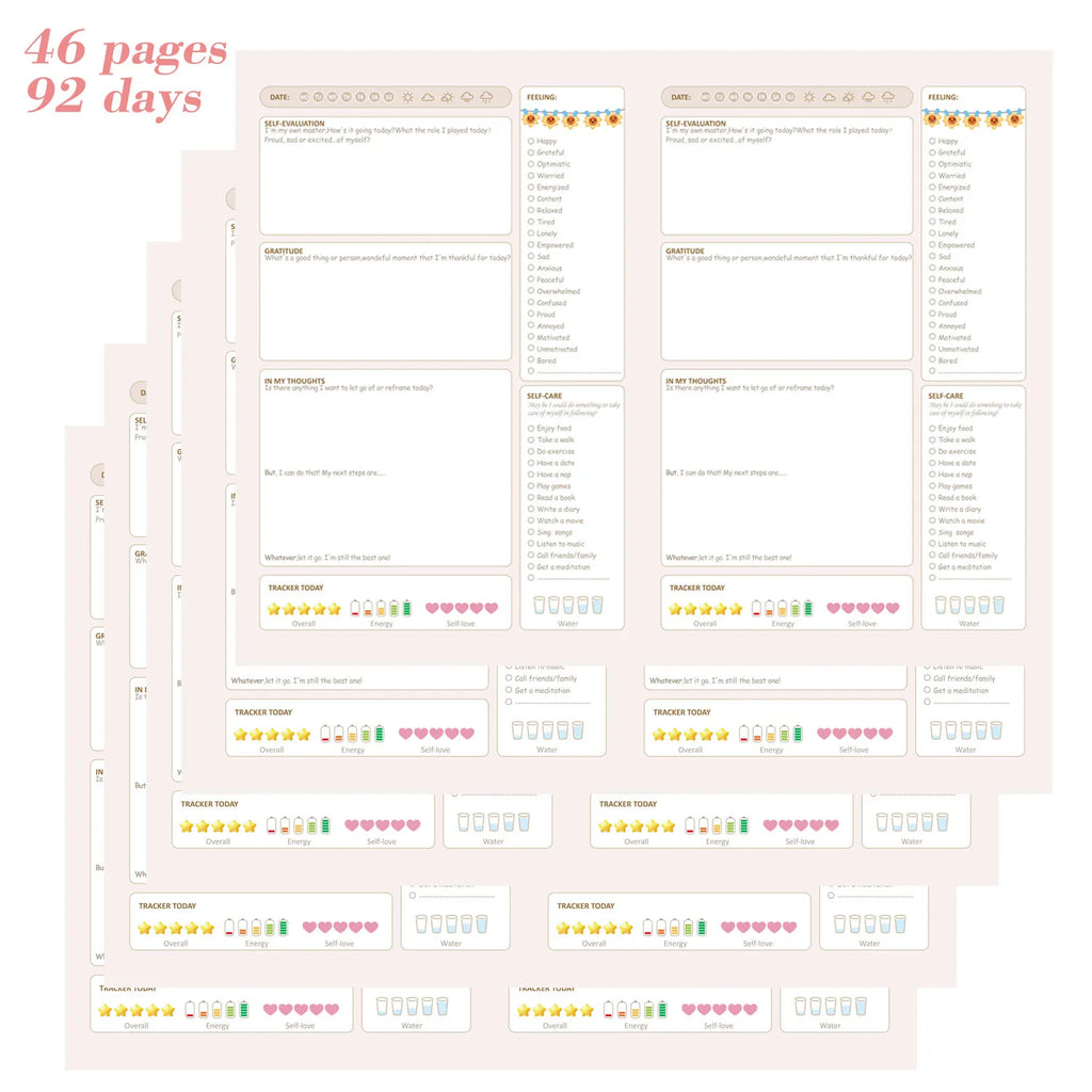 Mental Health Journal:92 Days to Track Your Moods