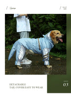Easy Big Dog Raincoat with Tail Jumpsuit