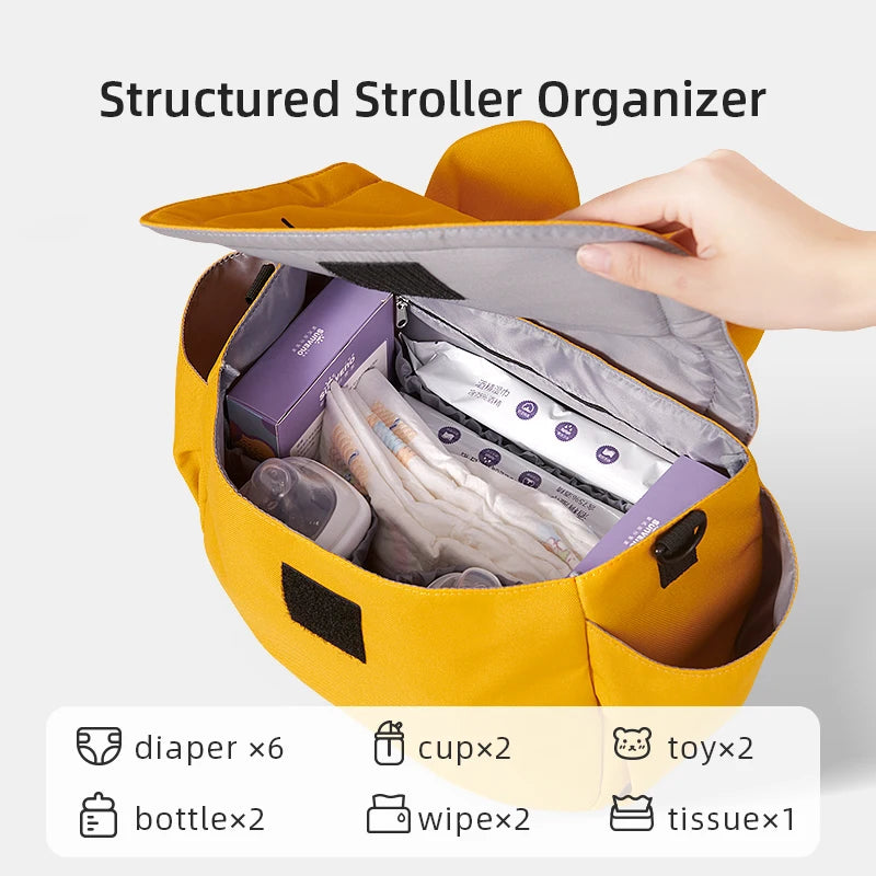 Kitten-Themed Stroller Organizer & Crossbody Bag