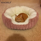 Jumbo Soft Warm Cat Bed - Plush Cozy Puppy Sofa with Backrest