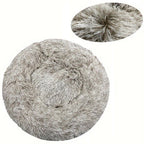 Cat Bed Long Plush Dog House Round Large Dog Bed for Medium Dog