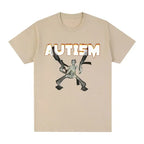 Autism Skeleton Meme T Shirt Humor Funny Skull Men Women Fashion Hip Hop