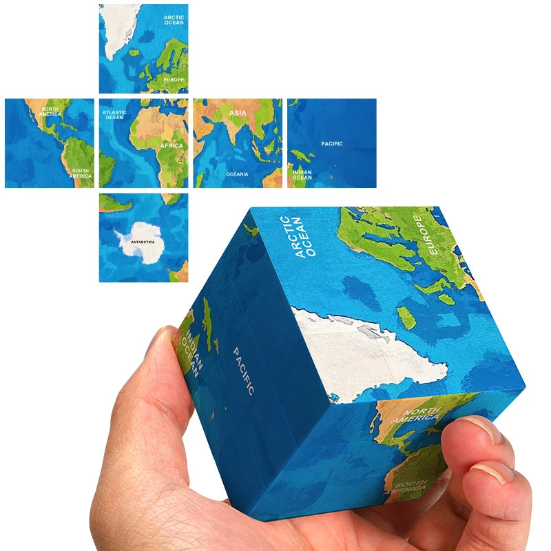 Maps 3x3 Speed Cube, UV Printing Element Cube Magic Cube Educational Puzzles Toys Christmas Thanksgiving Halloween Gifts
