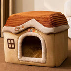 Cute Pet House with Foldable Soft Pet Bed