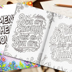 Mental Health Coloring Book for Adults, Beautiful Floral Stress Relief Coloring Pages, Inspirational Relaxing Art Therapy Book