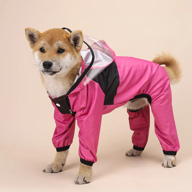 Blush Storm™ Waterproof Dog Rain Suit with Clear Hood