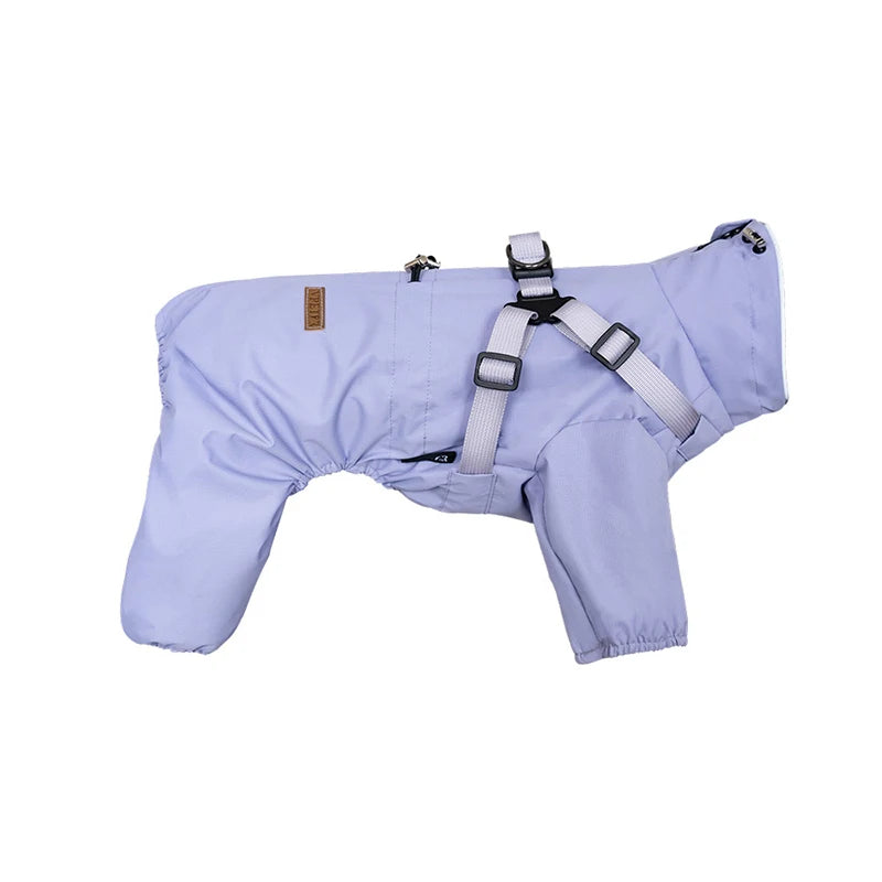 Dog Raincoat With Harness Adjustable Reflective Puppy Rain Coat EB22