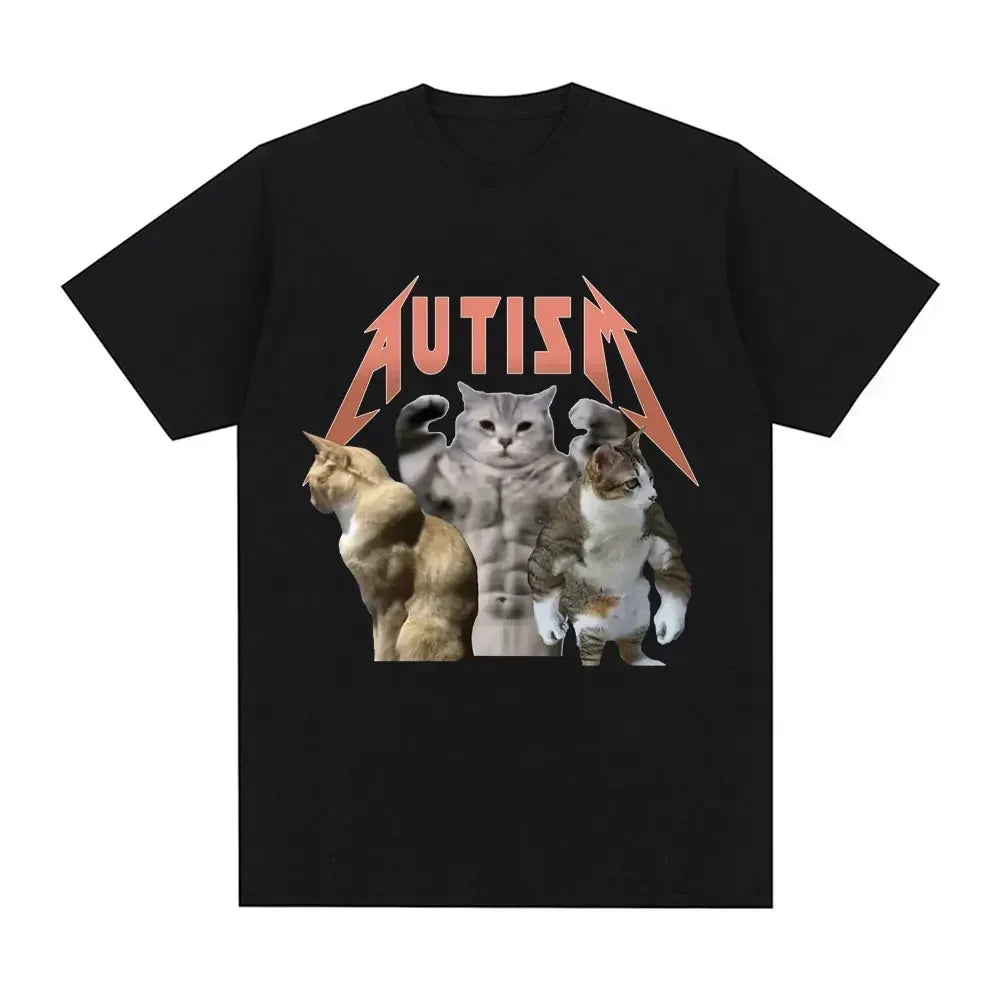 Autism Skeleton Meme T Shirt Humor Funny Skull Men Women Fashion Hip Hop