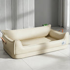 Orthopedic Leather Dog Bed Sofa – Detachable Rectangle Pet Bed