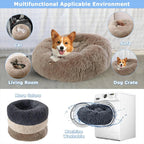 Cat Bed Long Plush Dog House Round Large Dog Bed for Medium Dog