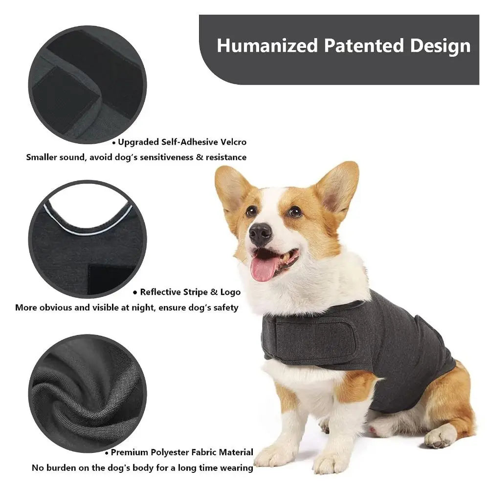 Pet Warm Vest Breathable Dog Anxiety Jacket Comfortable Adjustable
