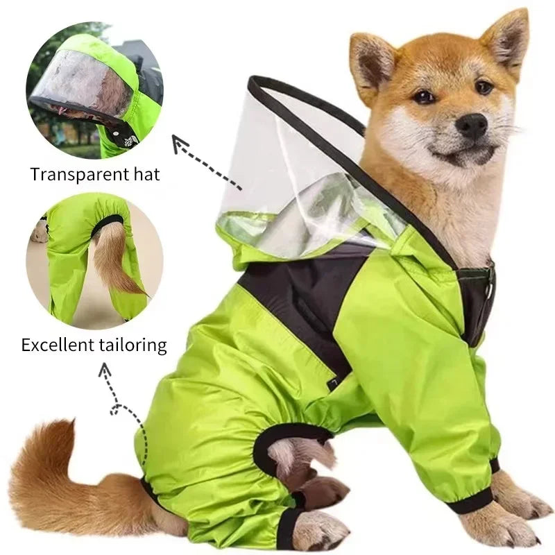 Blush Storm™ Waterproof Dog Rain Suit with Clear Hood
