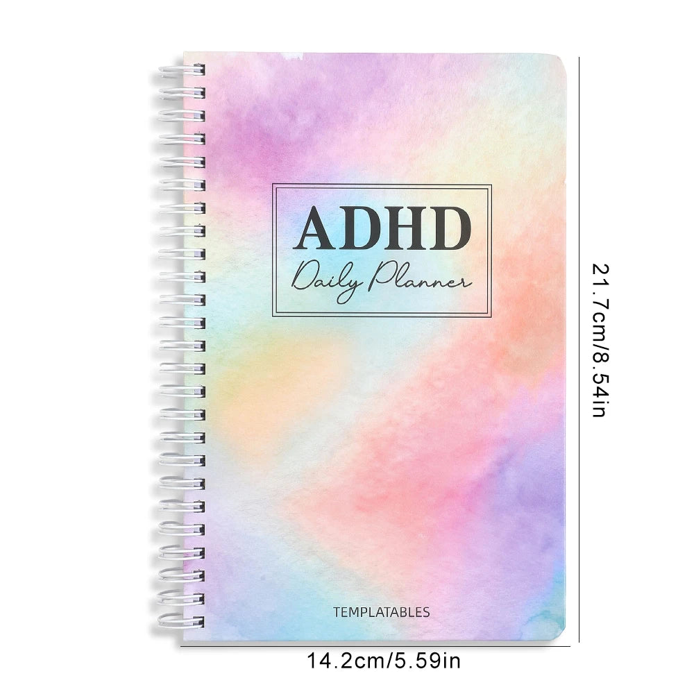 64 Sheets ADHD Daily Focus Planner A5 Notebook