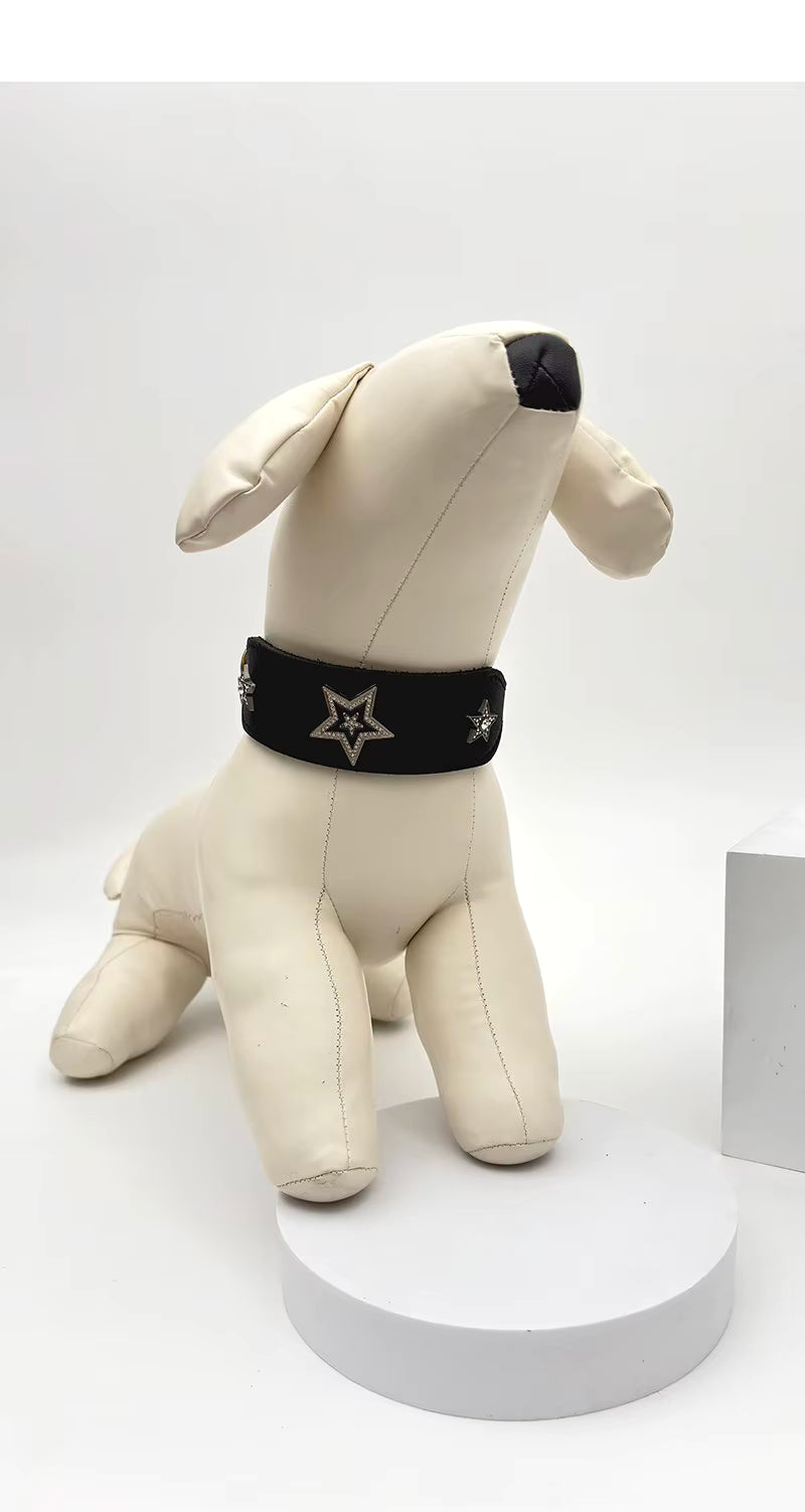 Diamond Star Leather Pet Collars