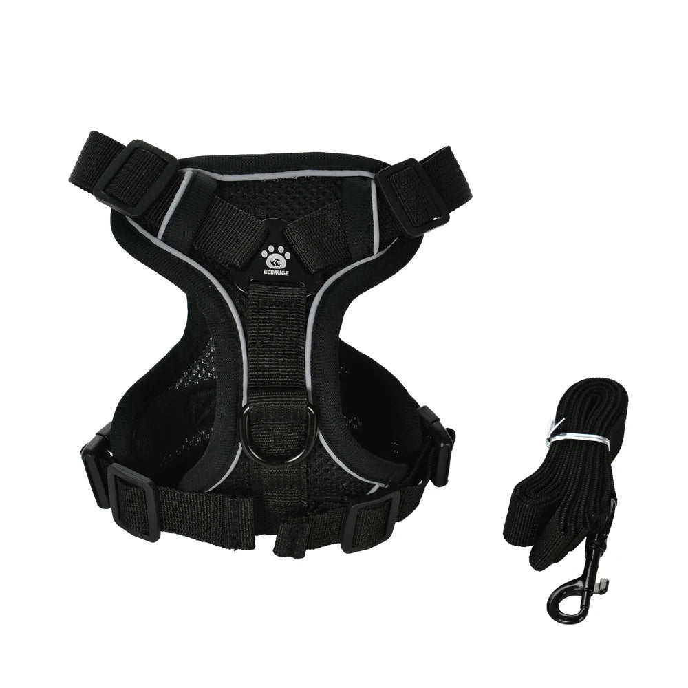 Dog Harness Adjustable Puppy Leash Reflective