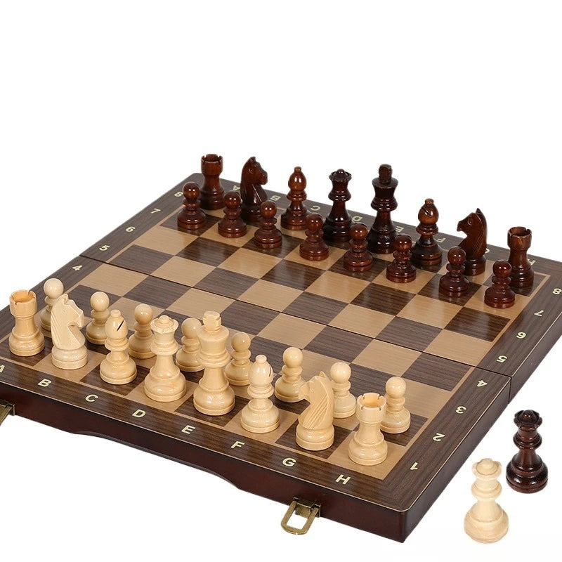 Magnetic Chess Set Wooden Foldable Chess Board Game 15 Inch