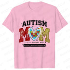Autism Awareness Neurodiversity T-shirts for Women Autism Mom Like Normal Mom Except Much Stronger Tshirts Autism Mama Gift