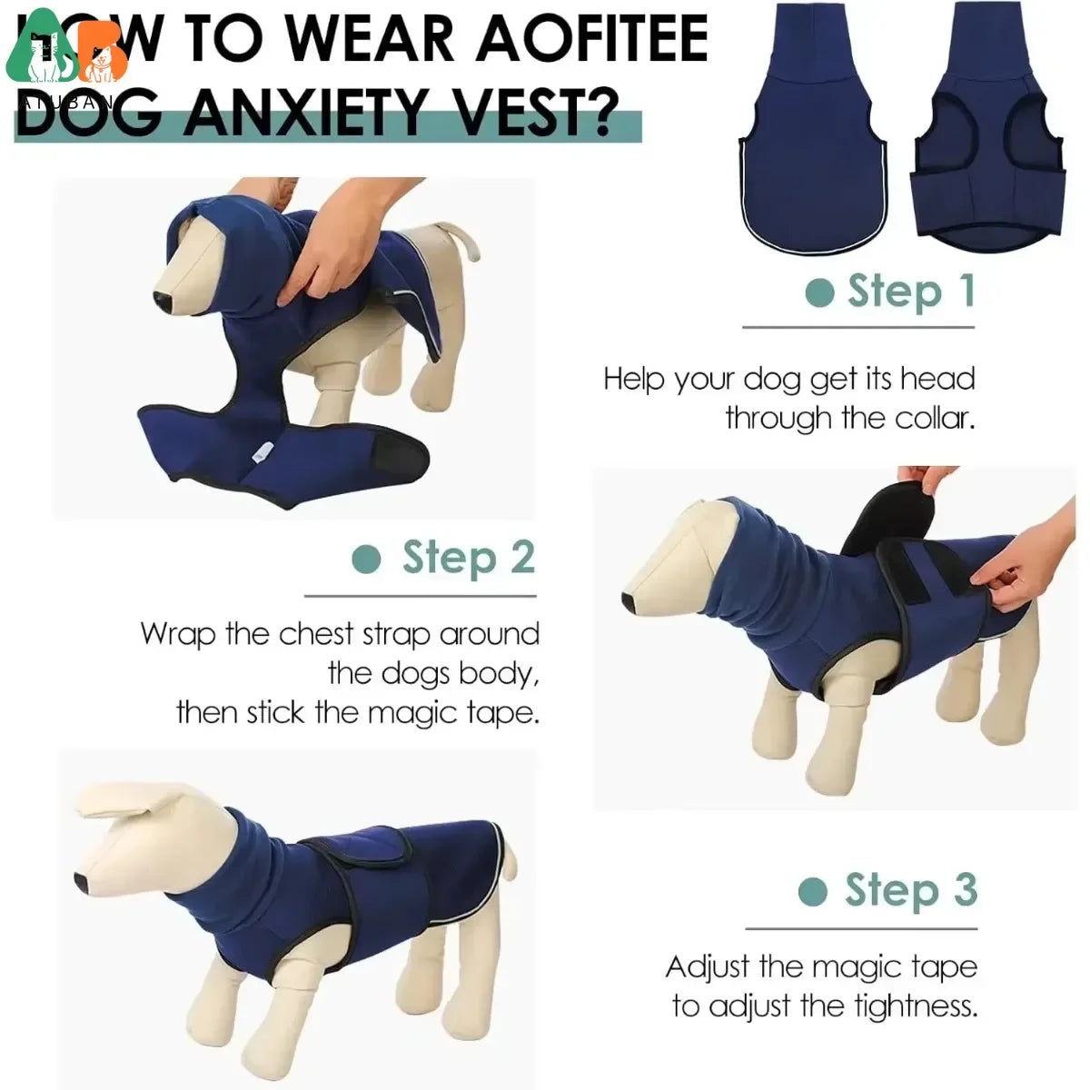 Dog Anxiety Vest,Thunder Jacket for Large Dog