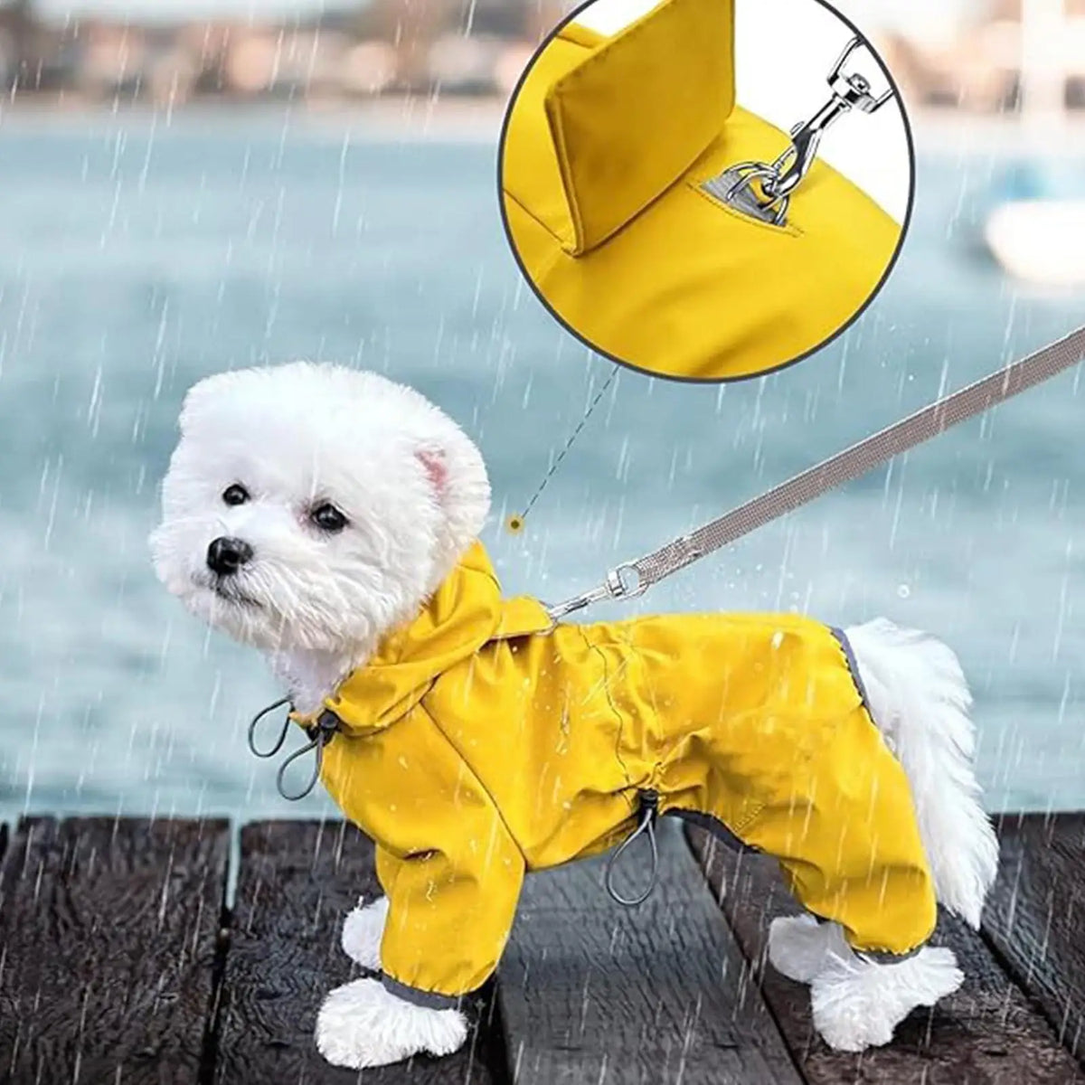 Golden Storm™ Waterproof Dog Raincoat with Adjustable Hood