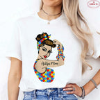 Autism Mom T-Shirt for Women Fashion Awareness