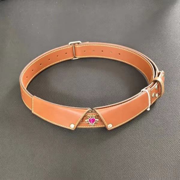 Genuine Leather Rhinestone Adjustable Pet Collar | Universal