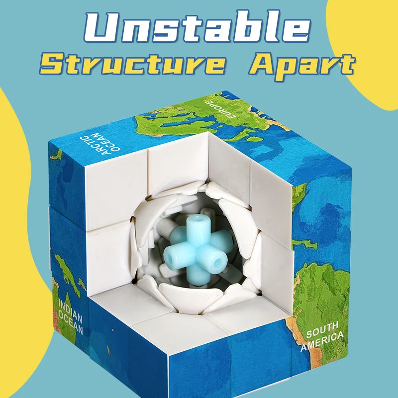Maps 3x3 Speed Cube, UV Printing Element Cube Magic Cube Educational Puzzles Toys Christmas Thanksgiving Halloween Gifts
