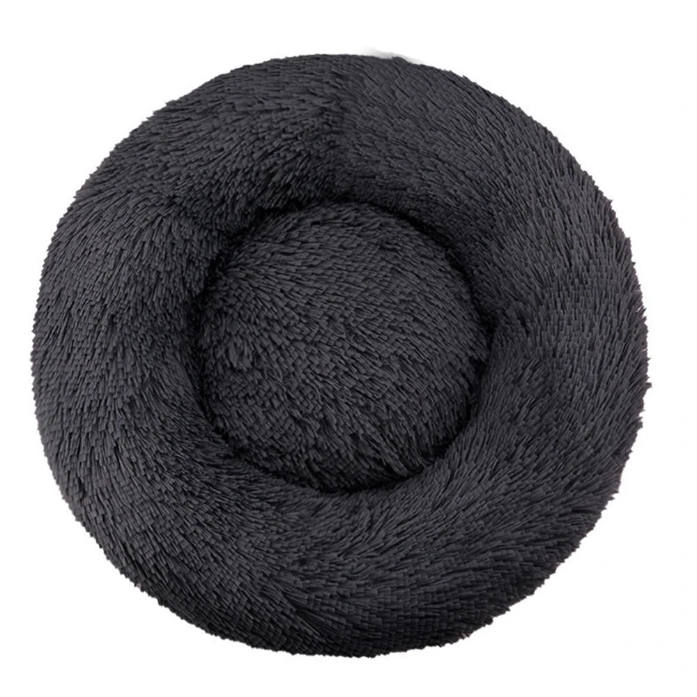 Cat Bed Long Plush Dog House Round Large Dog Bed for Medium Dog