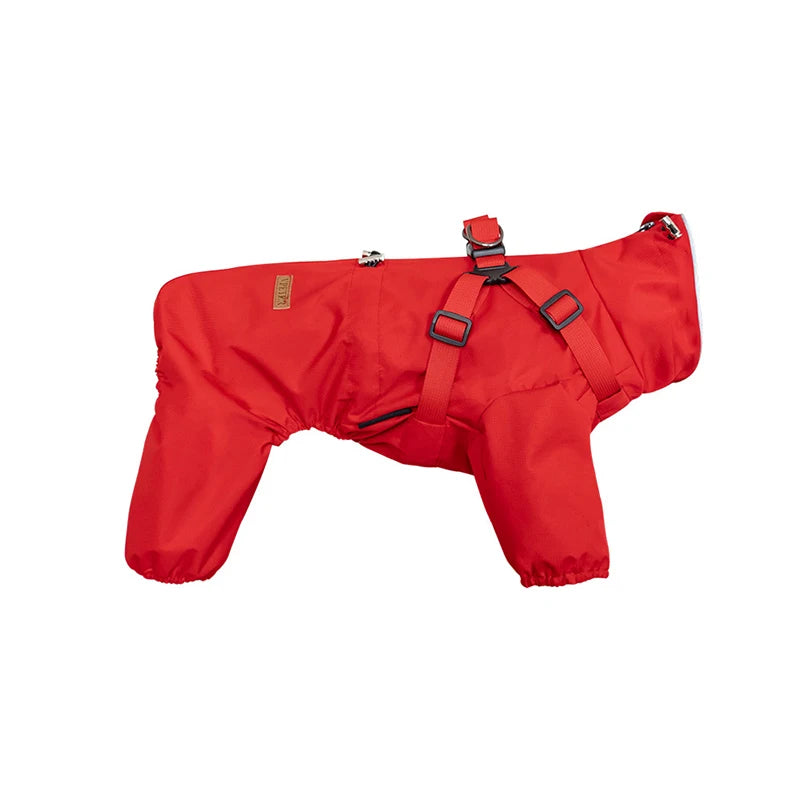 Dog Raincoat With Harness Adjustable Reflective Puppy Rain Coat EB22