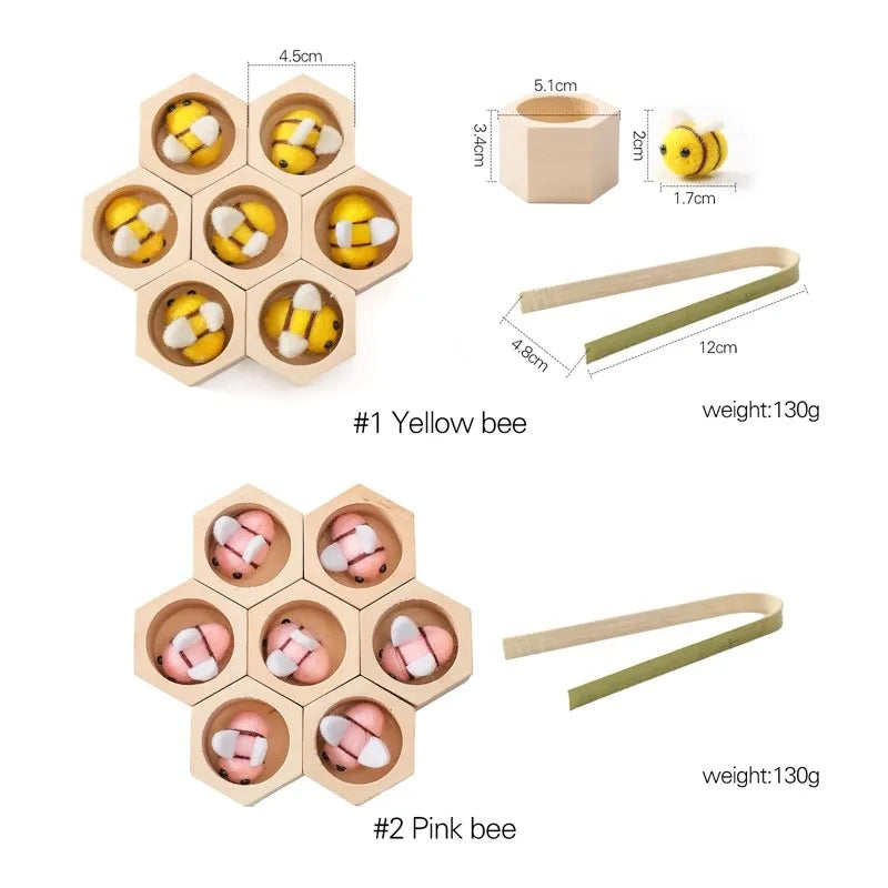 Sensory Bee Toys Newborn Fine Motor Skill Toy Montessori Game Bees Montessori Wooden Creative Baby 0 12 Months Play Toys Gifts