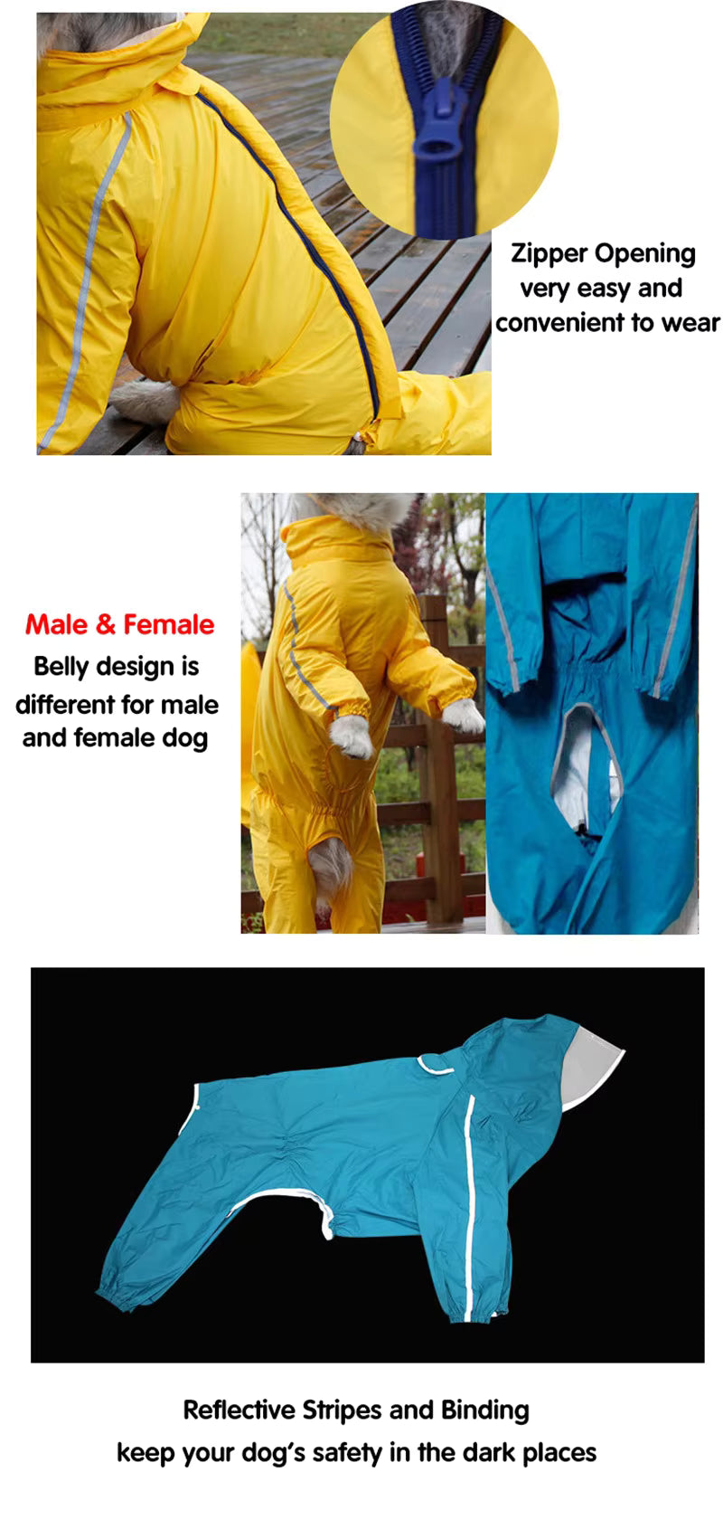 Dog Water Proof Rain Coat | Large Dogs