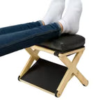 Under Desk Footrest Wooden Double Layer Non Slip Ergonomic Foot Rest for Office Home Apartment Bedroom Adjustable Foot Stool