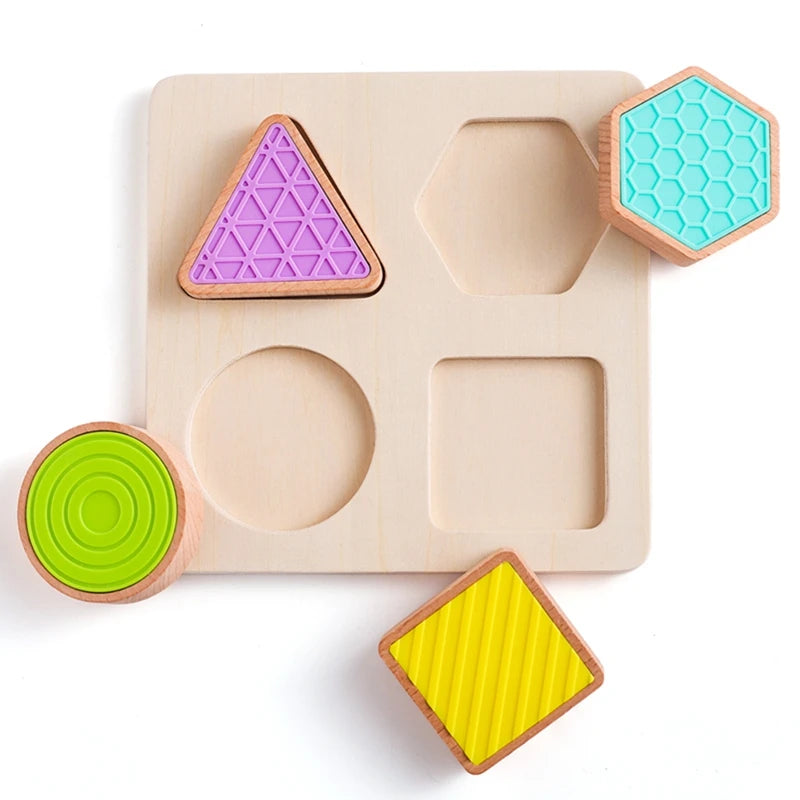 Baby Wooden Montessori Toy 0-12 Months Baby Sensory TouchToy Newborn Shape Recognition Game Educational Preschool Toys Baby Gift