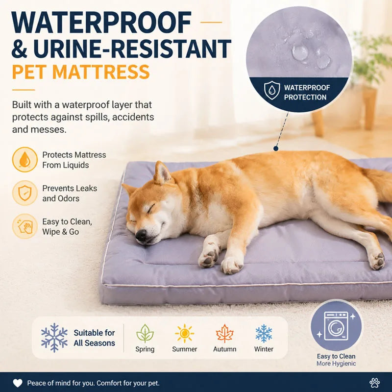 Waterproof Dog Bed Oxford Pet Cushion for All Seasons
